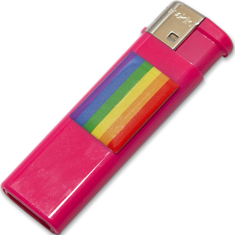PRIDE - ISQUEIRO FÚCSIA COM BANDEIRA LGBT