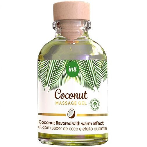 INTT - GEL DE MASSAGEM VEGANO COM SABOR A COCO E EFEITO CALOR
