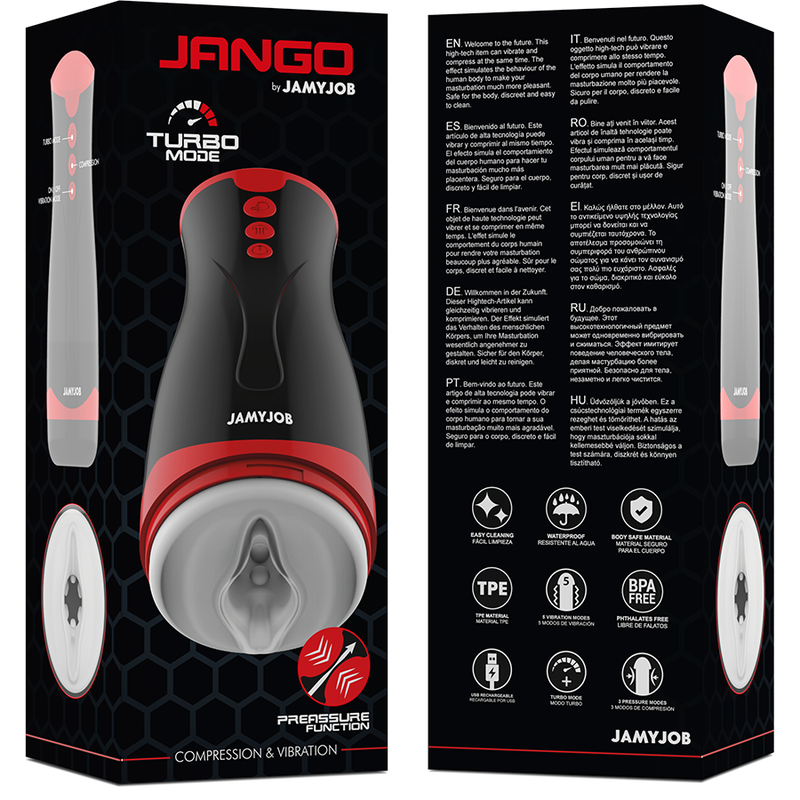 JAMYJOB - JANGO MASTURBADOR DE COMPRESSÃO E VIBRAÇÃO