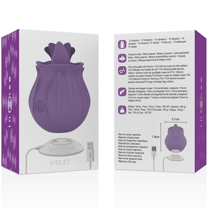INTENSE - VIOLET ESTIMULADOR LÍNGUA BASE MAGNÉTICA
