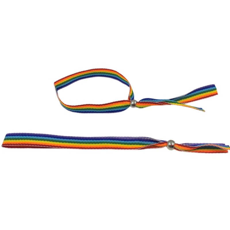 PRIDE - PULSEIRA BOLINHA PRATEADA BANDEIRA LGBT