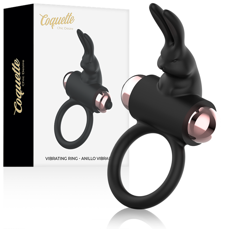 COQUETTE CHIC DESIRE - COCK RING ANEL VIBRADOR PRETO / DOURADO