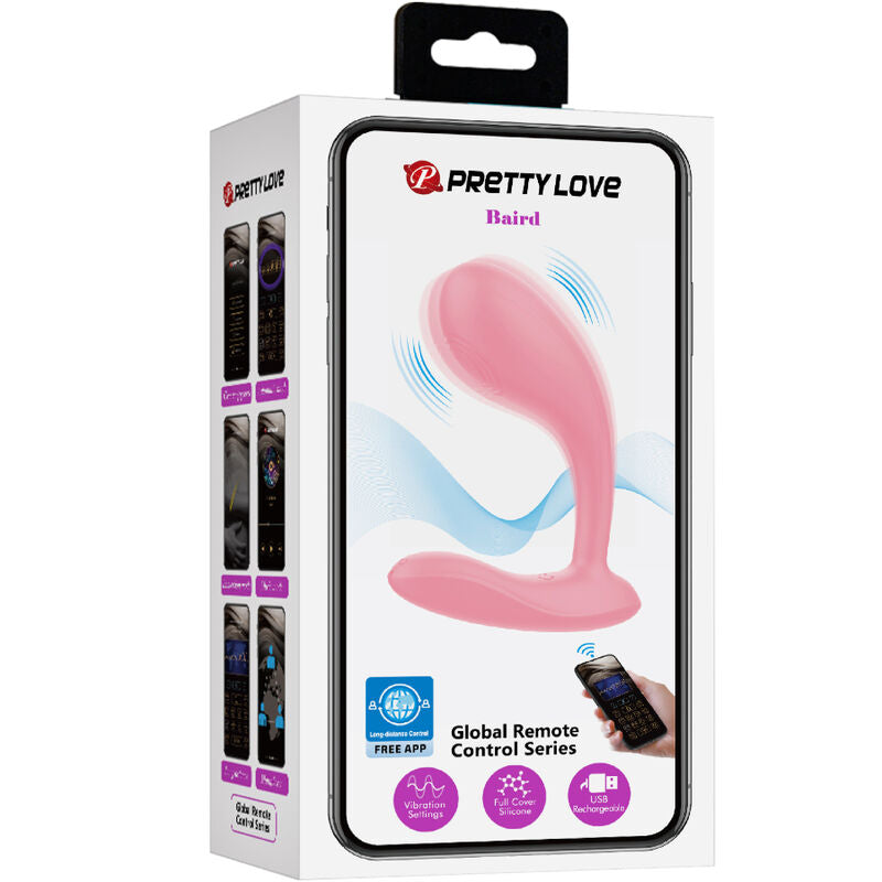 PRETTY LOVE - BAIRD PONTO G 12 MODOS DE VIBRAÇÃO RECARREGÁVEL ROSA COM APP