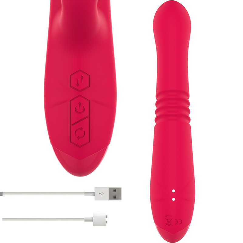 INTENSE - DUA VIBRADOR MULTIFUNÇÕES RECARREGÁVEL UP & DOWN COM LÍNGUA VERMELHO
