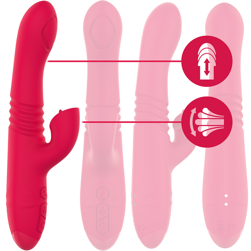 INTENSE - DUA VIBRADOR MULTIFUNÇÕES RECARREGÁVEL UP & DOWN COM LÍNGUA VERMELHO