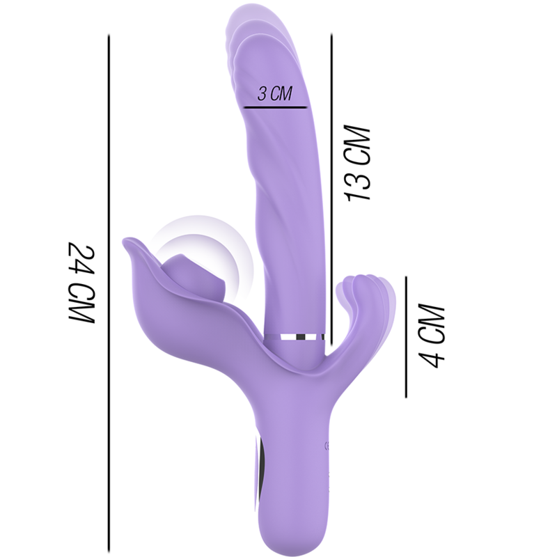 INTENSE - BILLIE VIBRADOR MULTIFUNÇÕES RECARREGÁVEL COM ONDAS ESTIMULADORAS E PULSADOR ROXO