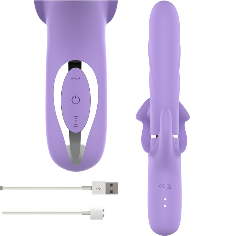 INTENSE - BILLIE VIBRADOR MULTIFUNÇÕES RECARREGÁVEL COM ONDAS ESTIMULADORAS E PULSADOR ROXO