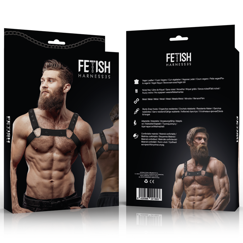 FETISH SUBMISSIVE ATTITUDE – ARNÊS DESPORTIVO DE PEITO EM NEOPRENE AJUSTÁVEL HOMEM