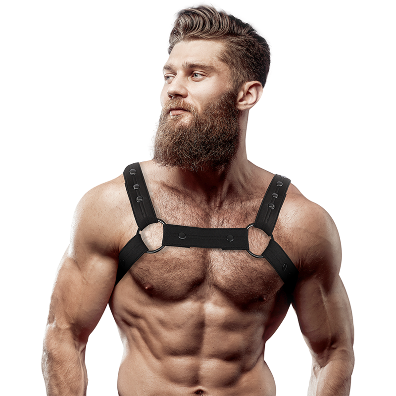 FETISH SUBMISSIVE ATTITUDE – ARNÊS DESPORTIVO DE PEITO EM NEOPRENE AJUSTÁVEL HOMEM