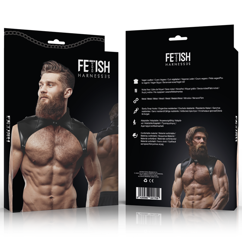 FETISH SUBMISSIVE ATTITUDE - ARNÊS DE PESCOO DE COURO ECOLÓGICO AJUSTVEL BRIGADE MASCULINO