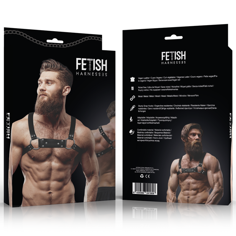FETISH SUBMISSIVE ATTITUDE – ARNÊS BULLDOG DE PEITO EM ECOPIEL TAMANHO M/L