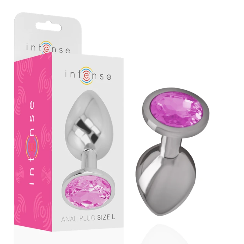 PLUG ANAL METAL ALUMÍNIO COM CRISTAL - Sex Shop Sexy