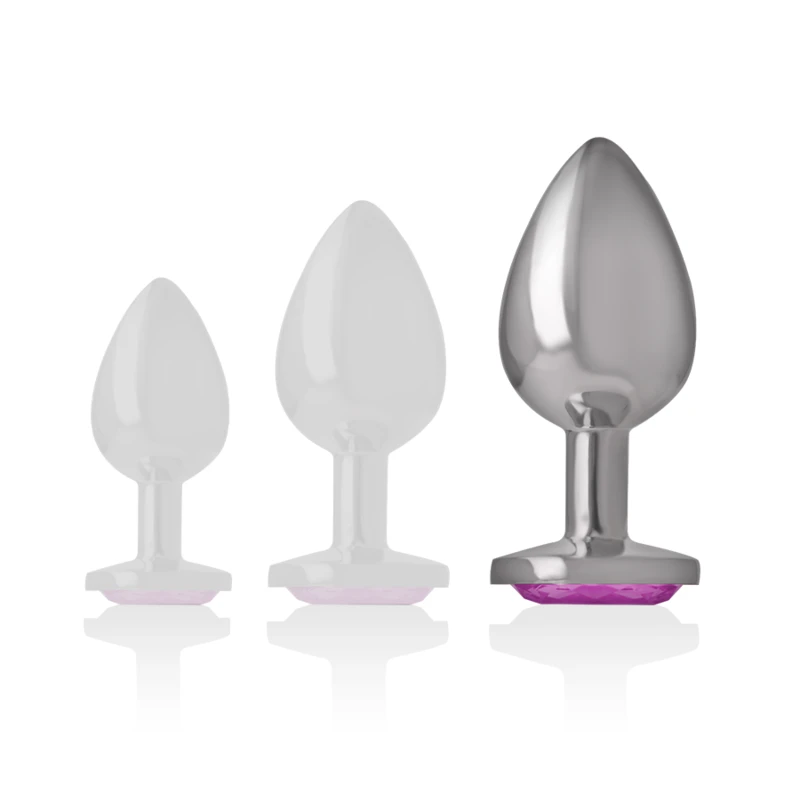 PLUG ANAL METAL ALUMÍNIO COM CRISTAL - Sex Shop Sexy