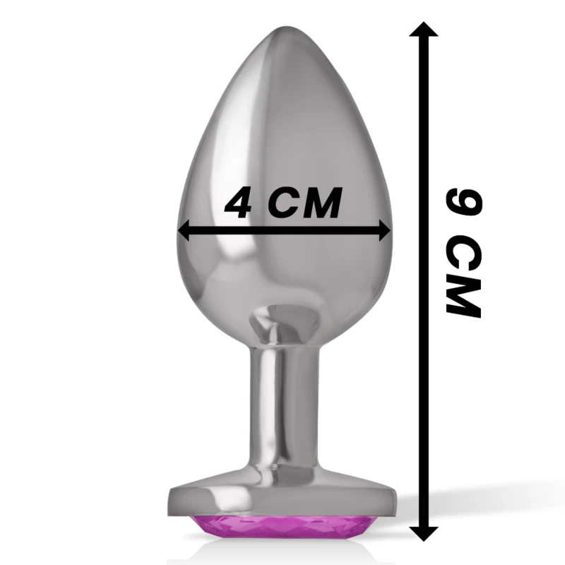 PLUG ANAL METAL ALUMÍNIO COM CRISTAL - Sex Shop Sexy