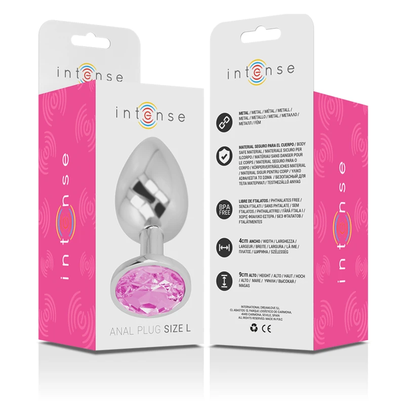 PLUG ANAL METAL ALUMÍNIO COM CRISTAL - Sex Shop Sexy
