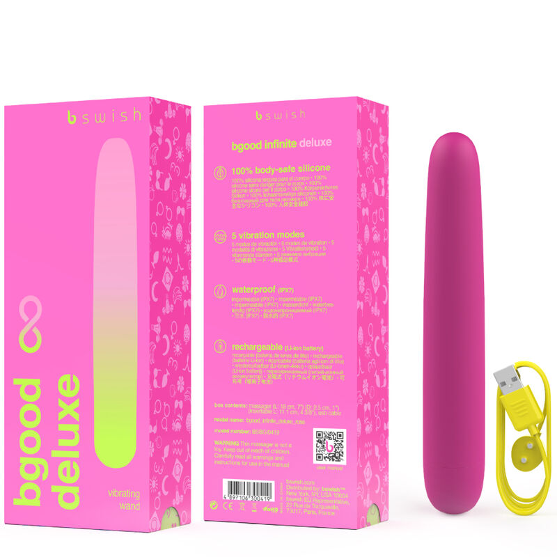 B SWISH - BGOOD INFINITE DELUXE VIBRADOR RECARREGÁVEL EM SILICONE ROSA