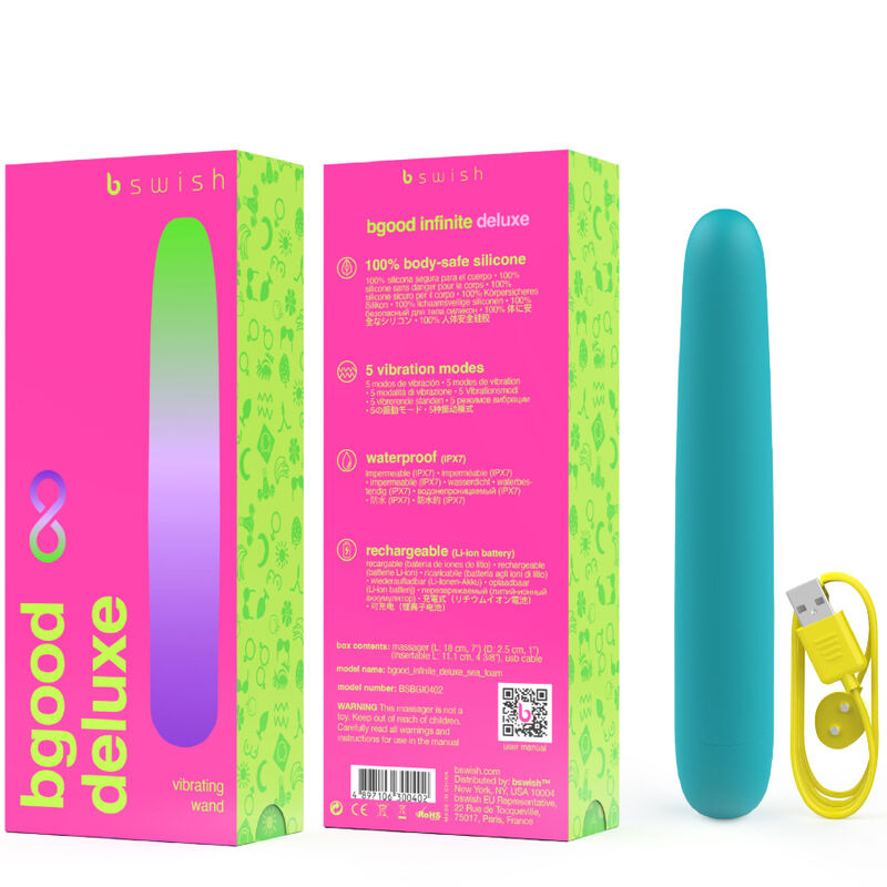 B SWISH - BGOOD INFINITE DELUXE VIBRADOR RECARREGÁVEL EM SILICONE AZUL