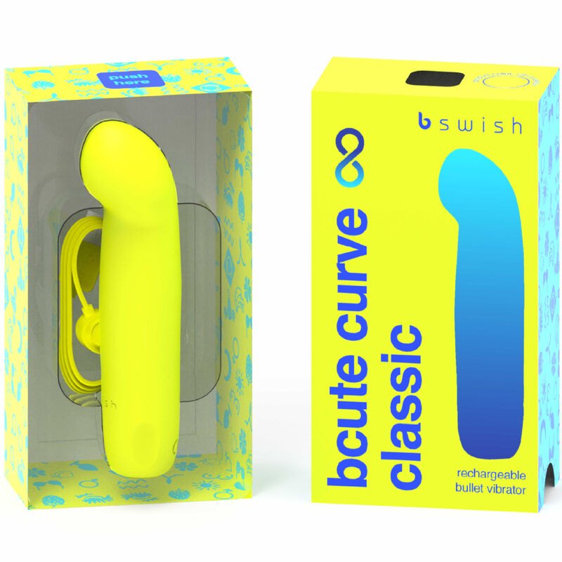 B SWISH - BCUTE CURVE INFINITE CLASSIC VIBRADOR RECARREGÁVEL EM SILICONE AMARELO