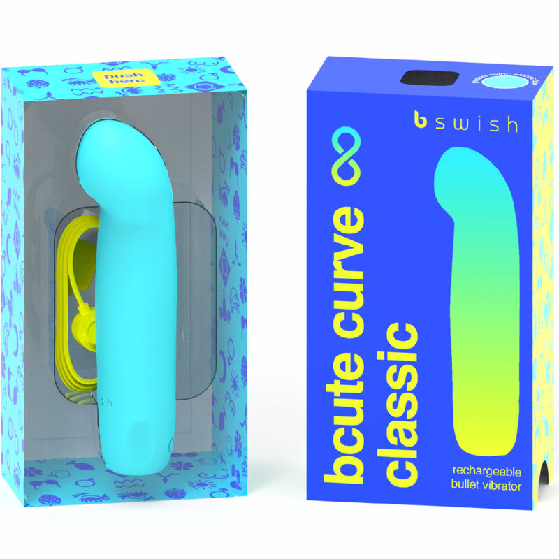 B SWISH - BCUTE CURVE INFINITE CLASSIC VIBRADOR RECARREGÁVEL EM SILICONE AZUL