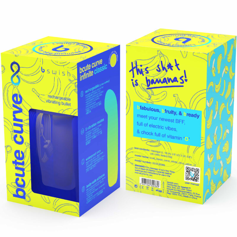 B SWISH - BCUTE CURVE INFINITE CLASSIC EDIÇÃO LIMITADA VIBRADOR RECARREGÁVEL EM SILICONE AMARELO
