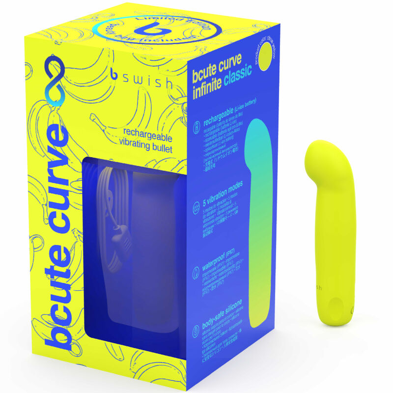 B SWISH - BCUTE CURVE INFINITE CLASSIC EDIÇÃO LIMITADA VIBRADOR RECARREGÁVEL EM SILICONE AMARELO