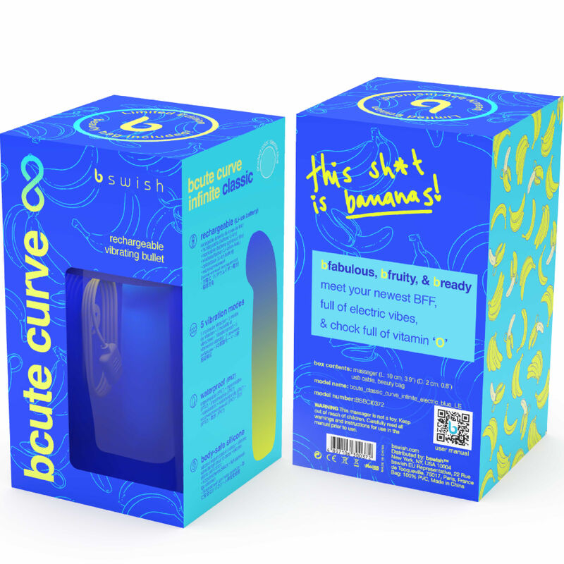 B SWISH - BCUTE CURVE INFINITE CLASSIC EDIÇÃO LIMITADA VIBRADOR RECARREGÁVEL EM SILICONE AZUL