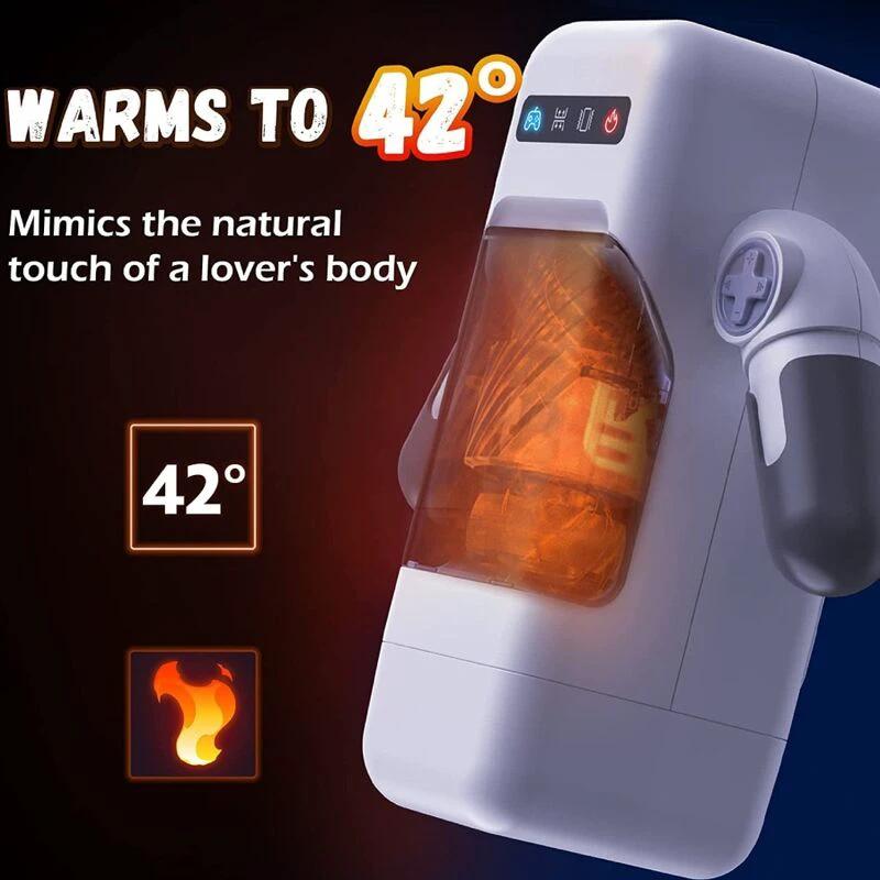 MASTURBADOR MASCULINO COM VIBRAÇÃO E FUNÇÃO CALOR COM SUPORTE PARA MÓVEIS - Sex Shop Sexy