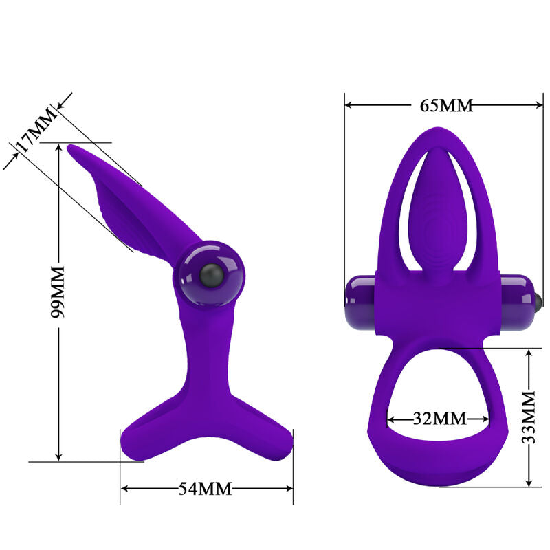 PRETTY LOVE - ANEL VIBRADOR 10 VIBRAÇÕES EM SILICONE VIOLETA