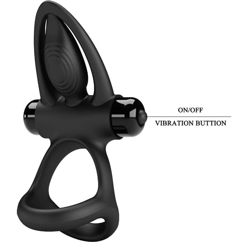 PRETTY LOVE - ANEL VIBRADOR 10 VIBRAÇÕES EM SILICONE PRETO