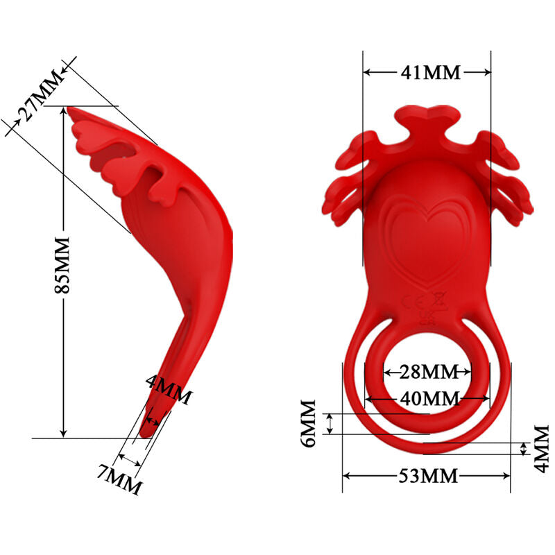PRETTY LOVE - RUBEN ANEL VIBRADOR 7 VIBRAÇÕES EM SILICONE VERMELHO
