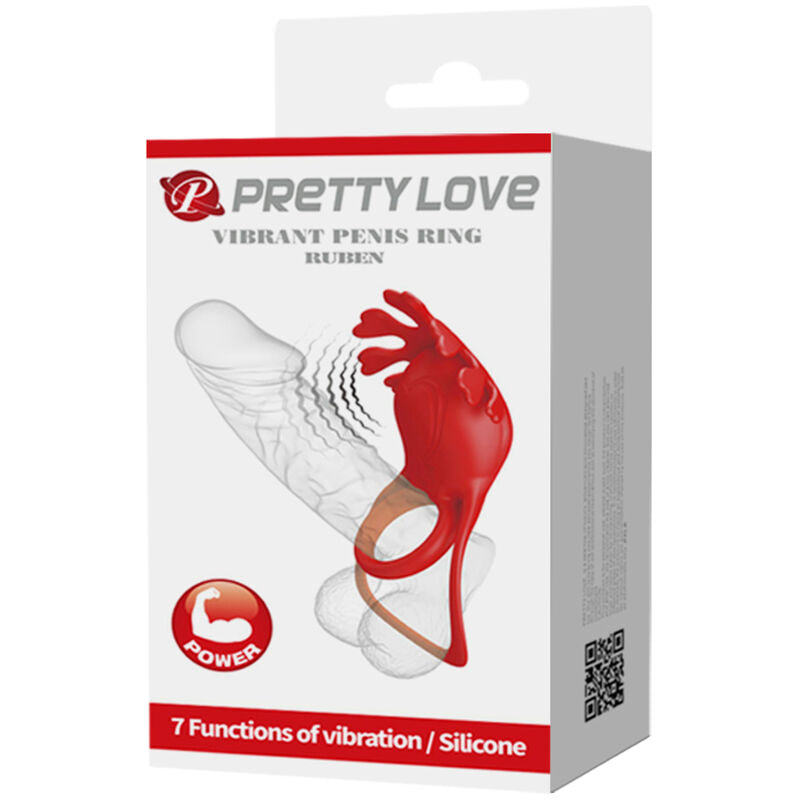 PRETTY LOVE - RUBEN ANEL VIBRADOR 7 VIBRAÇÕES EM SILICONE VERMELHO