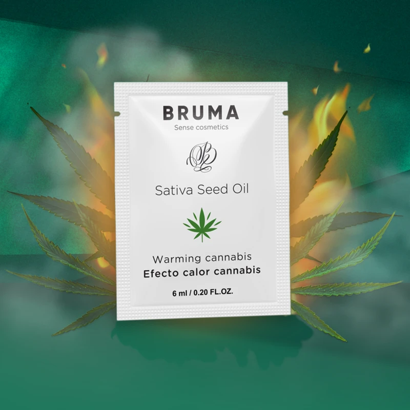 6 ML GEL DESLIZANTE COM ÓLEO DE SEMENTES DE CANNABIS EFEITO CALOR SABOR CANNABIS. - Sex Shop Sexy