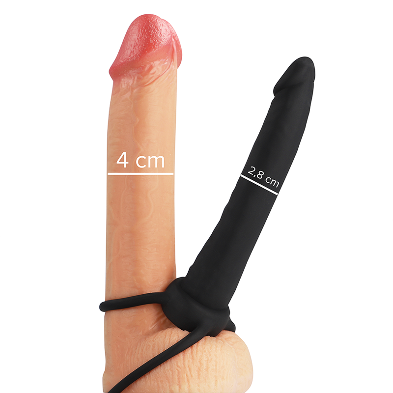 MYTHOLOGY - COBI ONYX ACCOMODATOR ARNÊS PARA DUPLA PENETRAÇÃO EM SILICONE