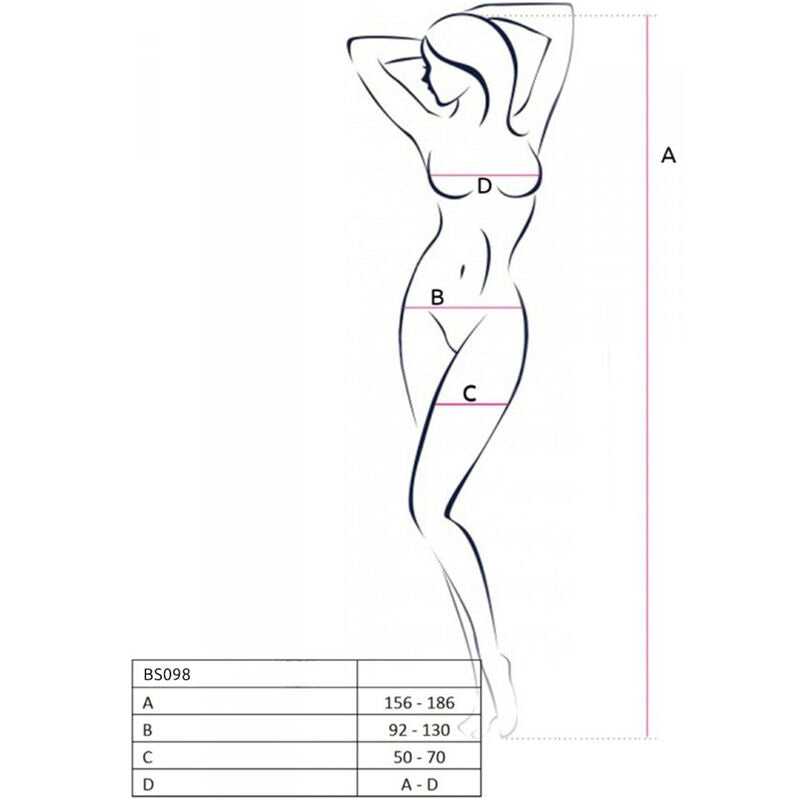 PASSION - BS098 BODYSTOCKING PRETO TAMANHO ÚNICO