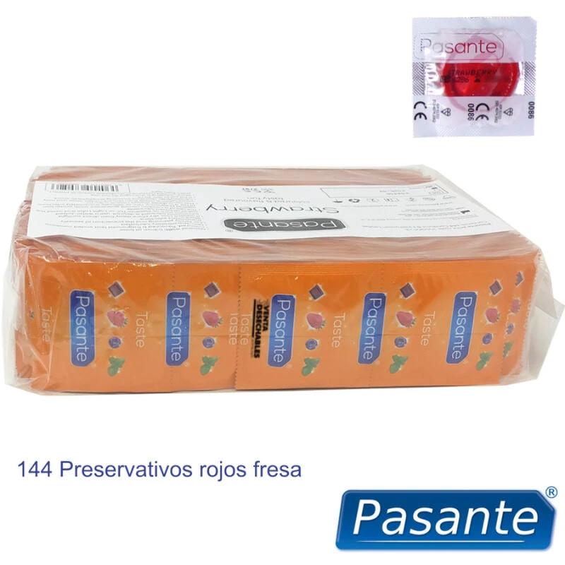 PRESERVATIVO SABOR MORANGO BOLSA 144 UNIDADES - Sex Shop Sexy