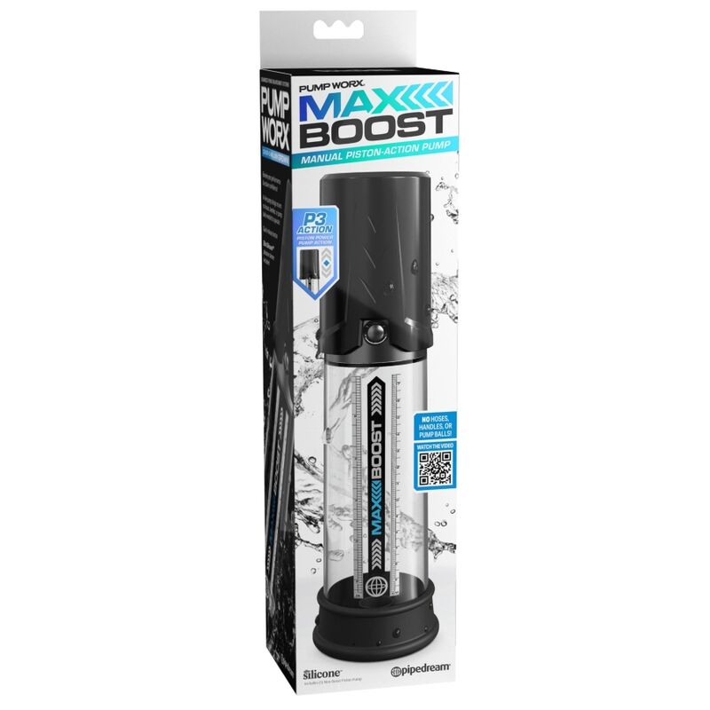 PUMP WORX - BOMBA DE EREÇÃO MAX BOOST PRETA