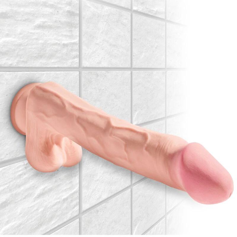 PÊNIS REALÍSTICO COM BOLAS 3D 24,8 CM LUZ - Sex Shop Sexy
