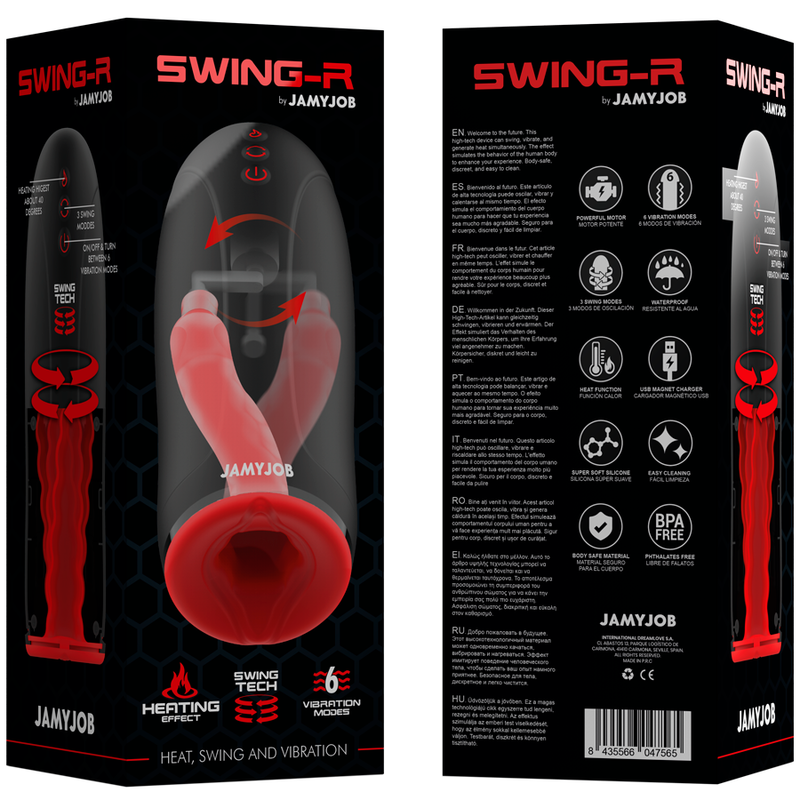 JAMYJOB - SWING-R MASTURBADOR COM AQUECIMENTO, OSCILAÇÃO E VIBRAÇÃO