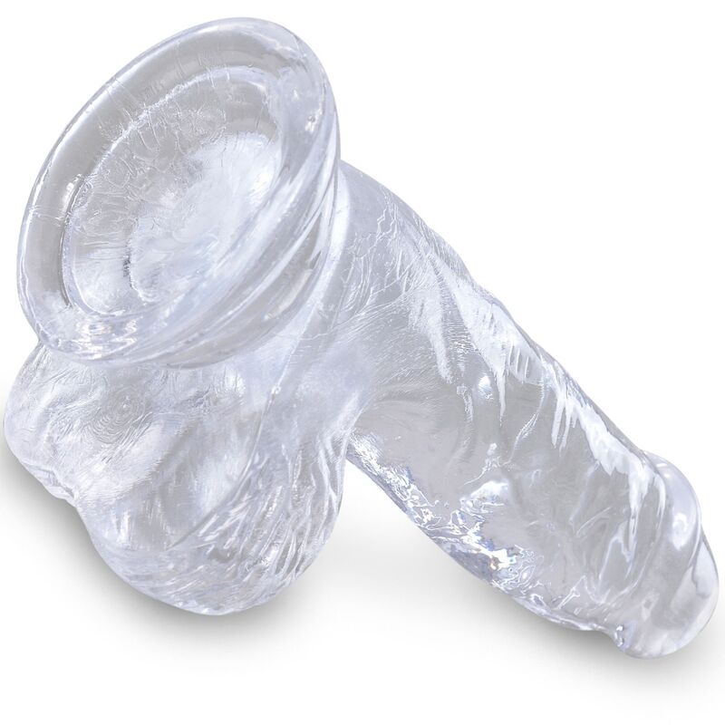KING COCK - CLEAR DILDO REALISTA COM TESTÍCULOS 10.1 CM TRANSPARENTE