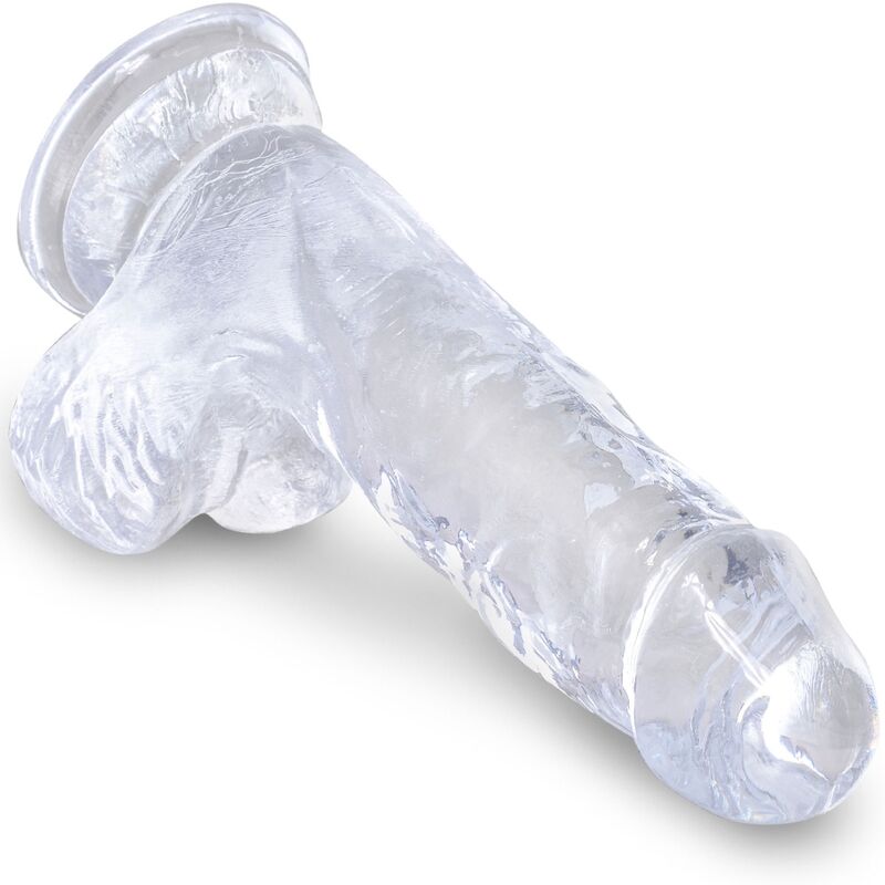 KING COCK - CLEAR DILDO REALISTA COM TESTÍCULOS 10.1 CM TRANSPARENTE