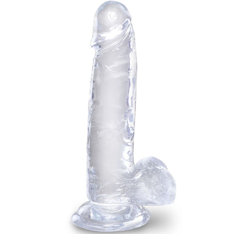 TRANSPARENTE PÊNIS REALÍSTICO COM TESTÍCULOS 15,2 CM TRANSPARENTE - Sex Shop Sexy