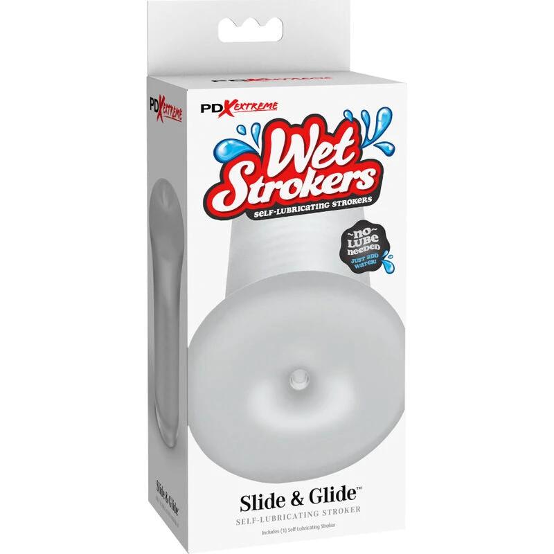 MASTURBADOR MASCULINO SILICONE SLIDE E GLIDE TRANSPARENTE - Sex Shop Sexy