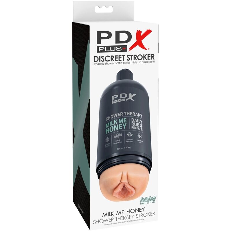 PDX PLUS - MASTURBADOR STROKER DISCRETO TIPO FRASCO DE CHAMPÔ MILK ME HONEY