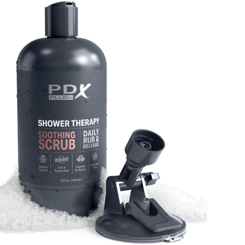 PDX PLUS - DISCREET STROKER MASTURBATOR, SHAMPOO BOTTLE TYPE, SOOTHING SCRUB, CARAMEL