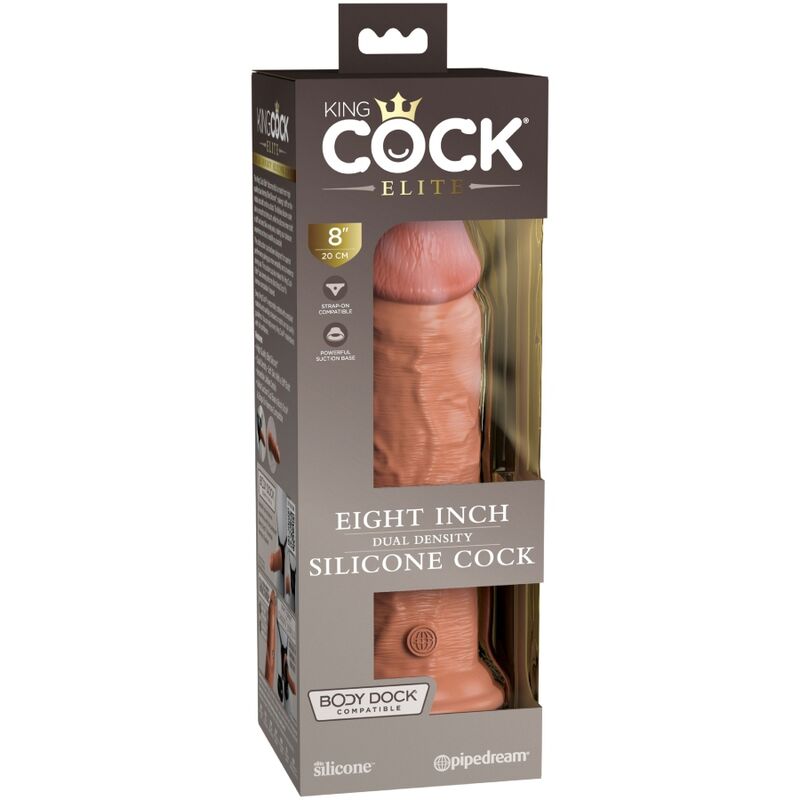 KING COCK - ELITE DILDO DE SILICONA REALISTA 20.3 CM CARAMELO
