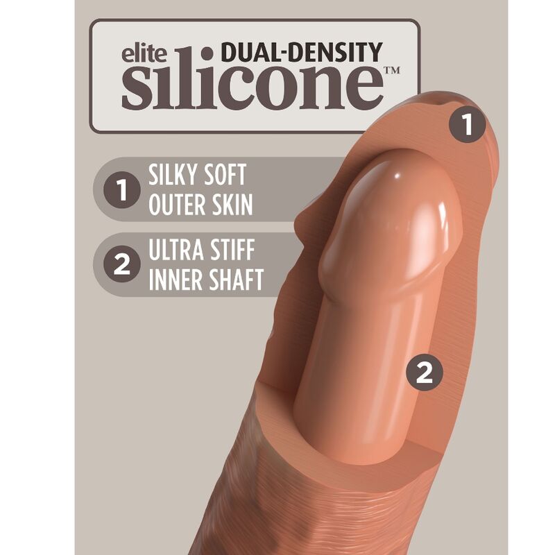 KING COCK - ÉLITE DILDO REALISTA SILICONE 20.3 CM CASTANHO