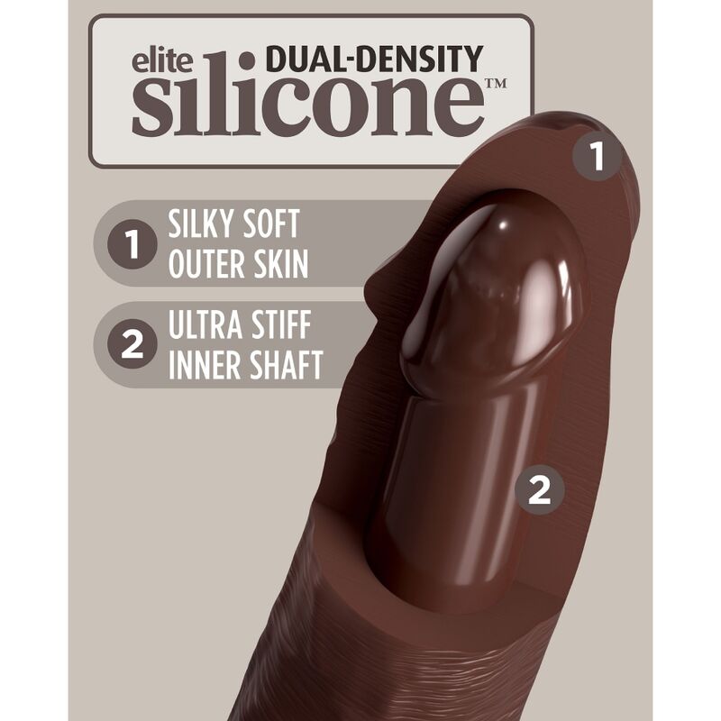 King Cock Elite Dildo De Silicone Realista 28 Cm Marrom