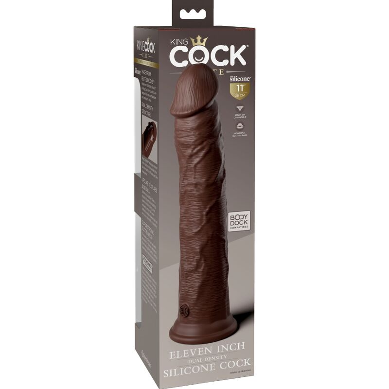 King Cock Elite Dildo De Silicone Realista 28 Cm Marrom