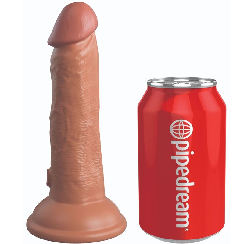 KING COCK - ÉLITE DILDO REALISTA VIBRADOR EM SILICONE 15.2 CM CASTANHO