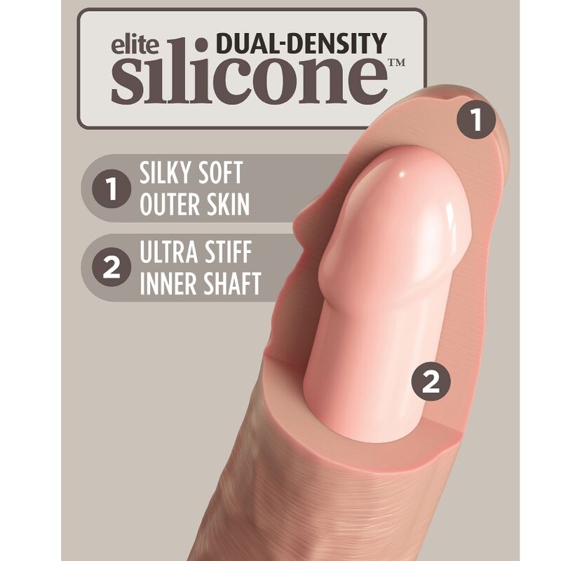 KING COCK - ÉLITE DILDO REALISTA VIBRADOR EM SILICONE 15.2 CM